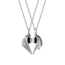 Angel Devil Wings Pair Lovers Necklace - Puritific