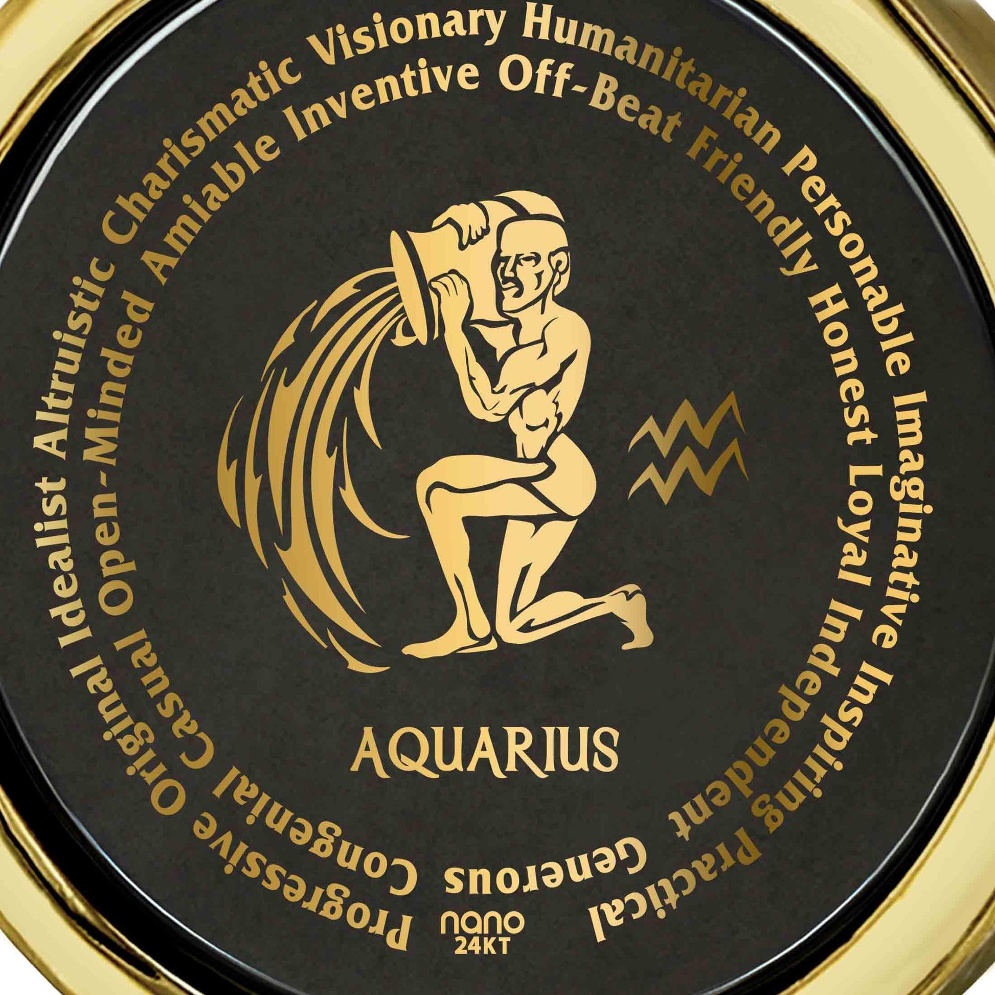 Aquarius Necklaces for Lovers of the Zodiac | Inscribed in Gold - Puritific