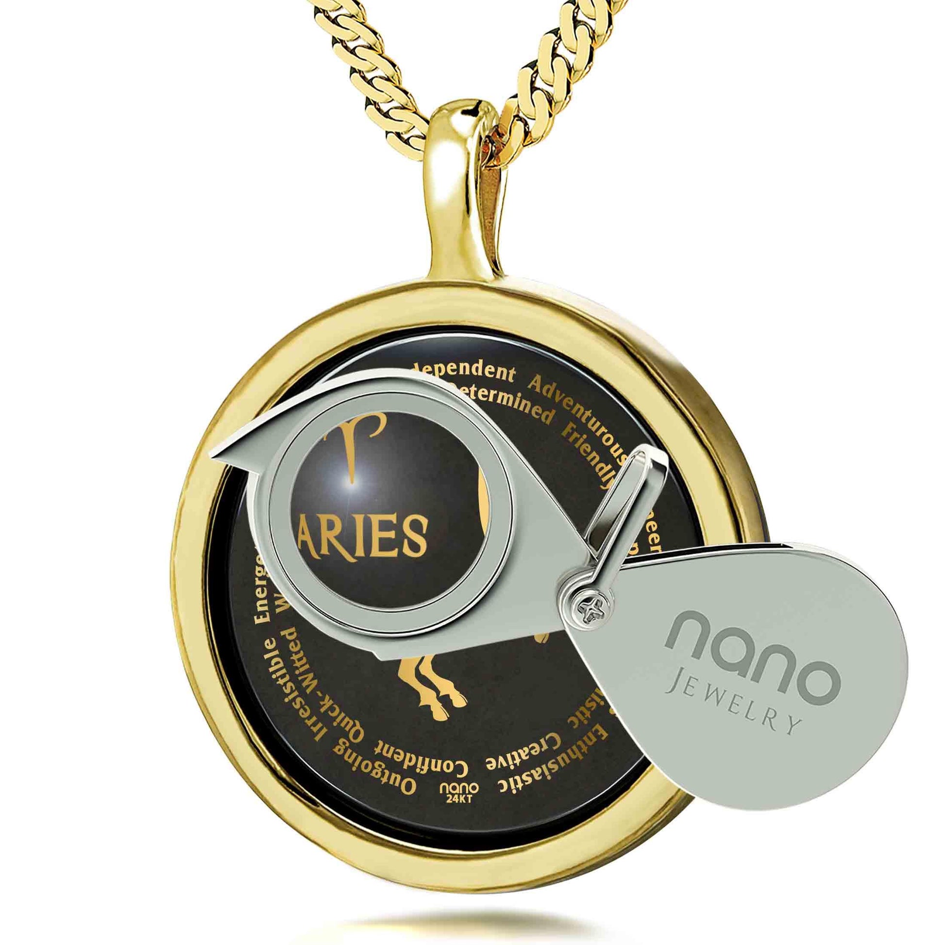 Aries Necklaces for Lovers of the Zodiac 24k Gold Inscribed - Puritific