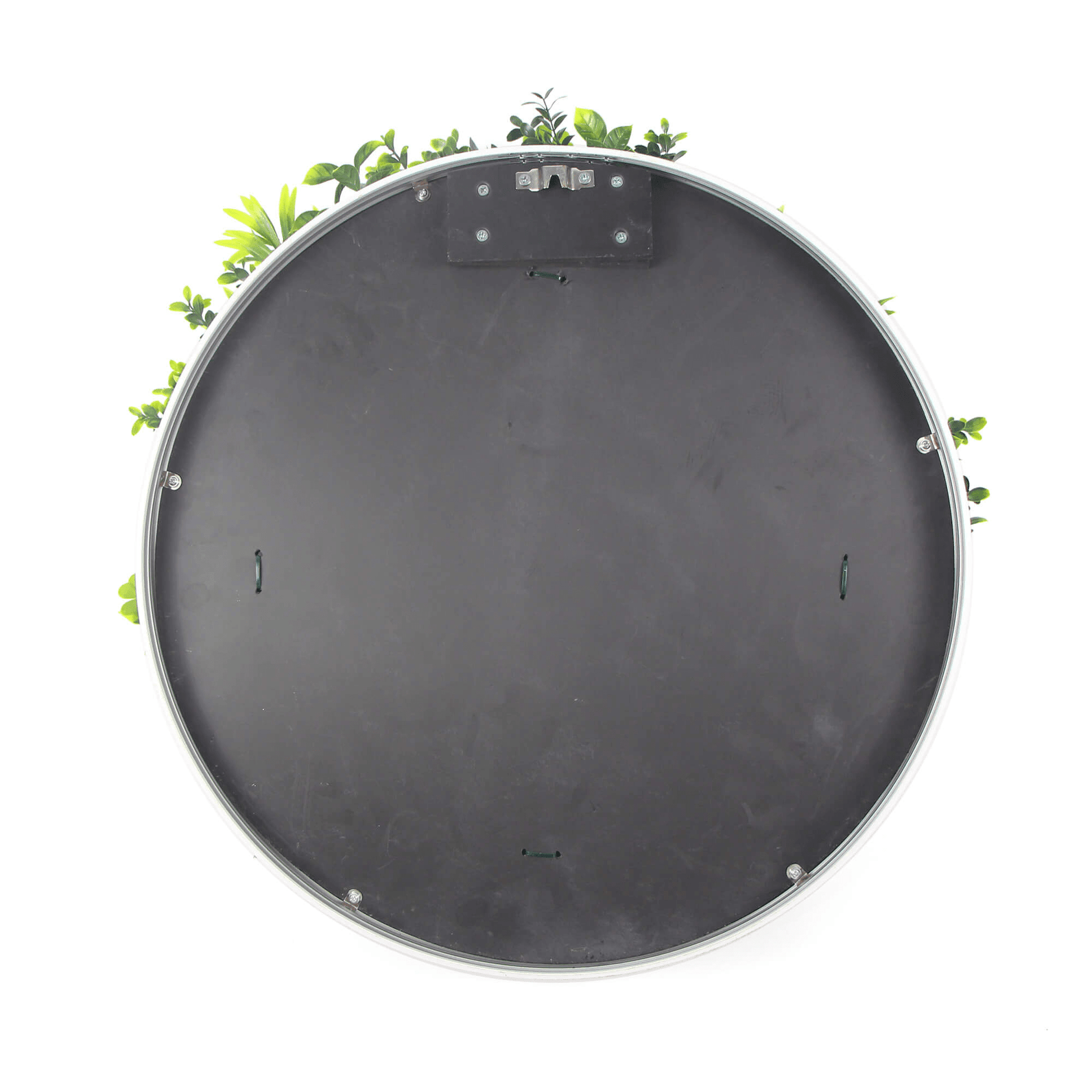 Artificial Green Wall Disc 20" White Frame UV Resistant - Puritific