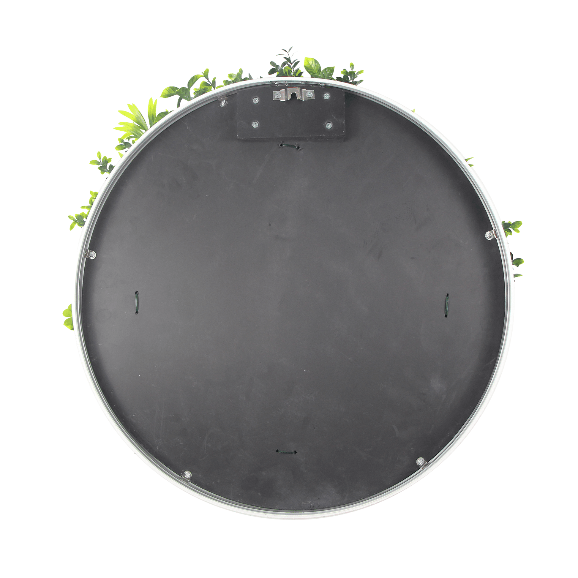 Artificial Green Wall Disc 30" White Frame UV Resistant - Puritific