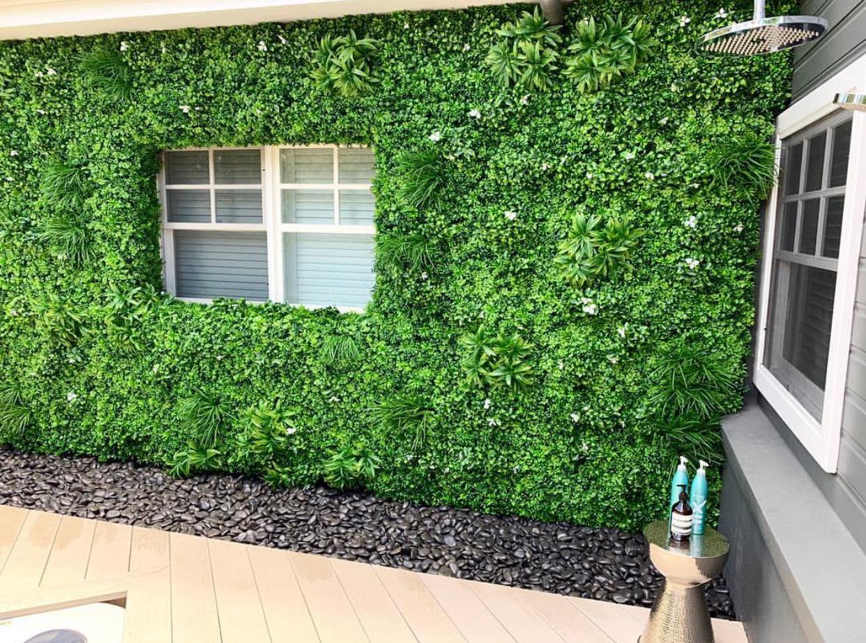 Artificial White Oasis Living Wall Garden 28SQ FT UV Resistant - Puritific