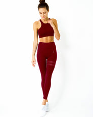 Ashton Set - Sports Bra & Leggings - Maroon - Puritific