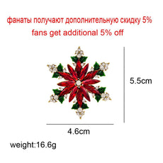 Christmas Crystal Snowflake Pin - Puritific