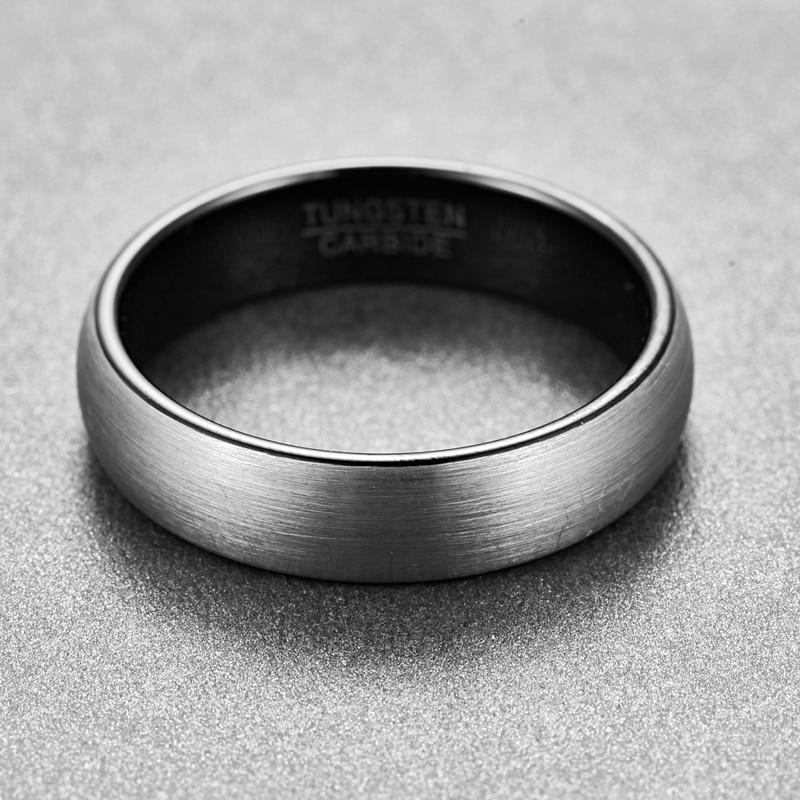 Brushed Silver and Black Tungsten Ring - Puritific