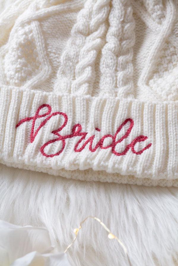 Babe and Bride Knitted Pom Pom Beanies - Puritific