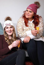 Babe and Bride Knitted Pom Pom Beanies - Puritific