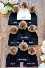 Bachelorette Pom-Pom Beanies | Bride and Bridesmaid and More! - Puritific