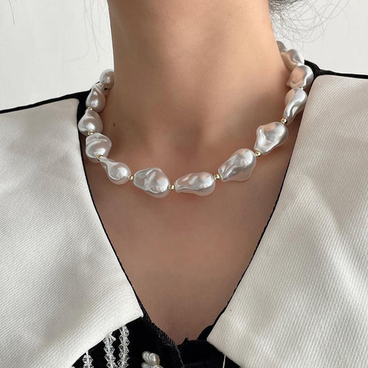 Baroque Pearl Buckle Necklace - Puritific