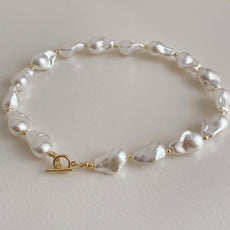 Baroque Pearl Buckle Necklace - Puritific