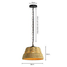 Basket Shape Ceiling Pendant Light Hemp Rope Hanging Light E27 Lamp Shade~1532-5