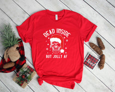 Dead Inside But Joly AF Christmas Skeleton Shirt, Christmas Shirt - Puritific