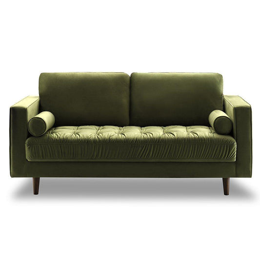 Bente Tufted Velvet Loveseat 2-Seater Sofa - Green-0