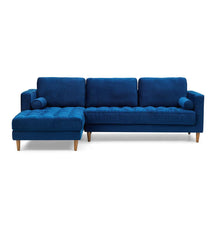 Bente Tufted Velvet Sectional Sofa - Blue-0