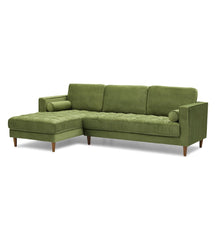 Bente Tufted Velvet Sectional Sofa - Green-1