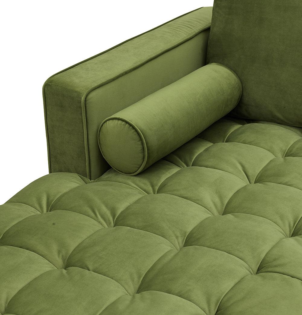 Bente Tufted Velvet Sectional Sofa - Green-2