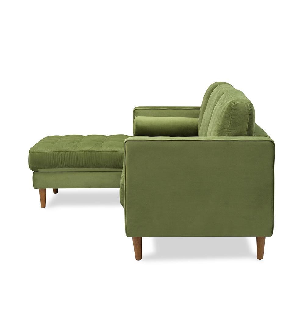 Bente Tufted Velvet Sectional Sofa - Green-3