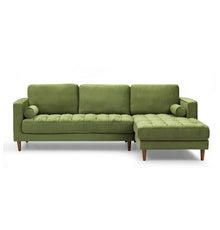 Bente Tufted Velvet Sectional Sofa - Green-5