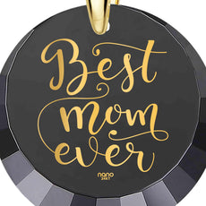 Best Mom Gold Plated Silver Necklace 24k Gold Inscribed - Mother's Birthday Gift - Puritific