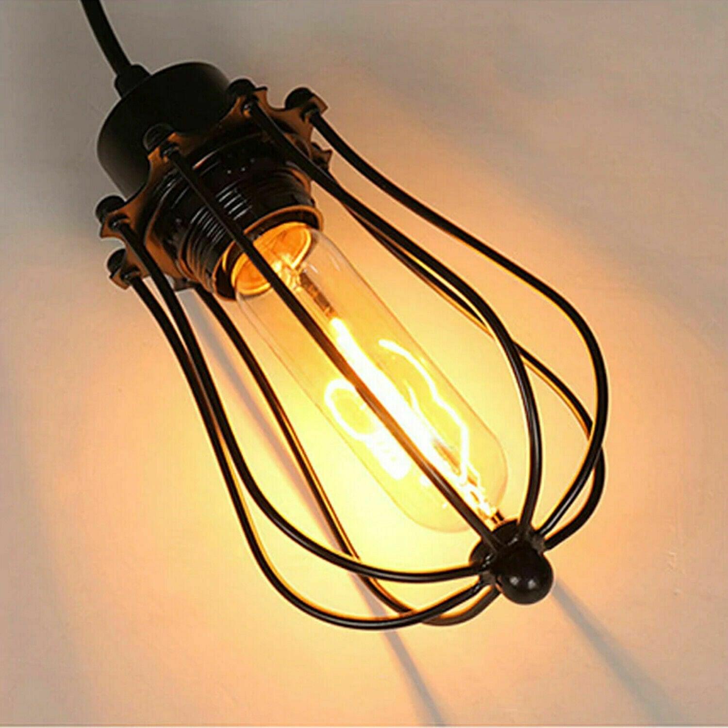 Black 2m Pendant Light Cage Retro Industrial Ceiling Light Spider Lamp~1187-5