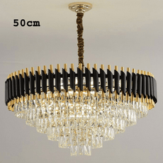 Black and Gold Crystal Pendant Light 3- Tier Pendant Light Fixture Round Flush Mount Crystal Ceiling Light~4803-25