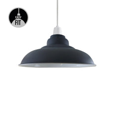 Black Colour Gloss Modern Metal Indoor Home Light Lampshade~1083-0