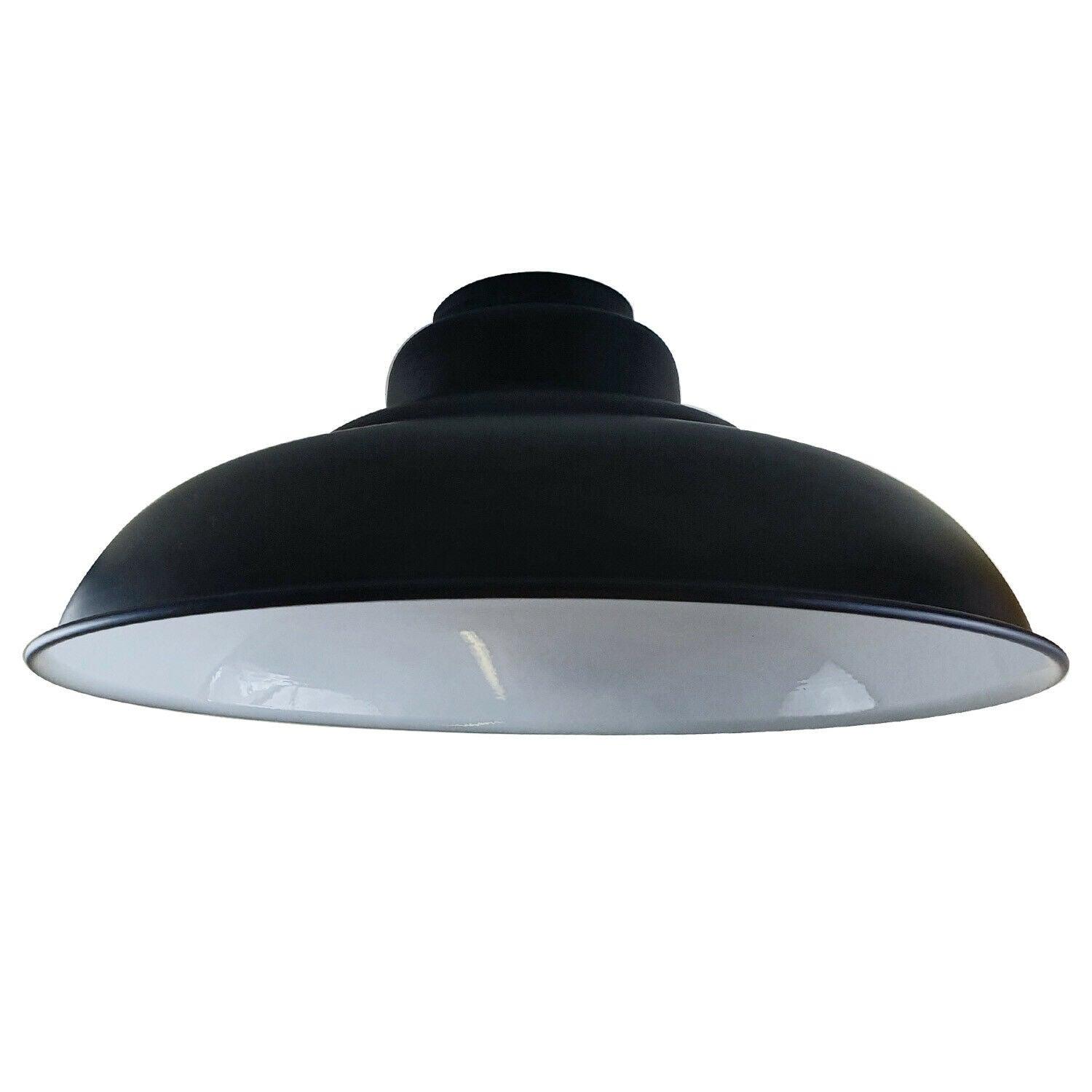 Black Colour Gloss Modern Metal Indoor Home Light Lampshade~1083-4