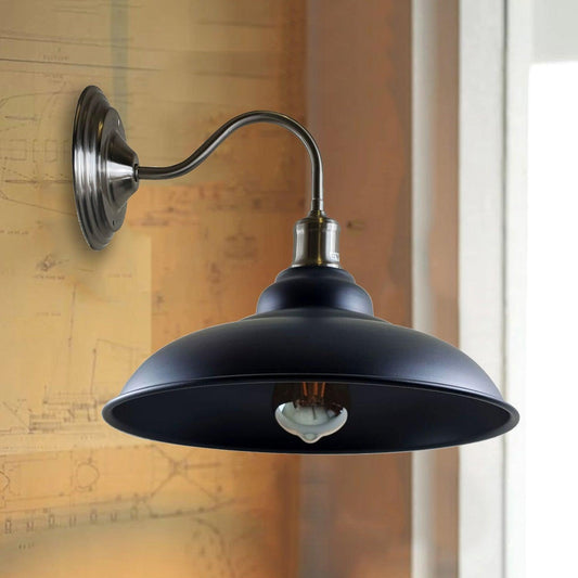 Black colour Modern Industrial Indoor Wall Light Fitting Painted Metal Lounge Lamp~1665-0