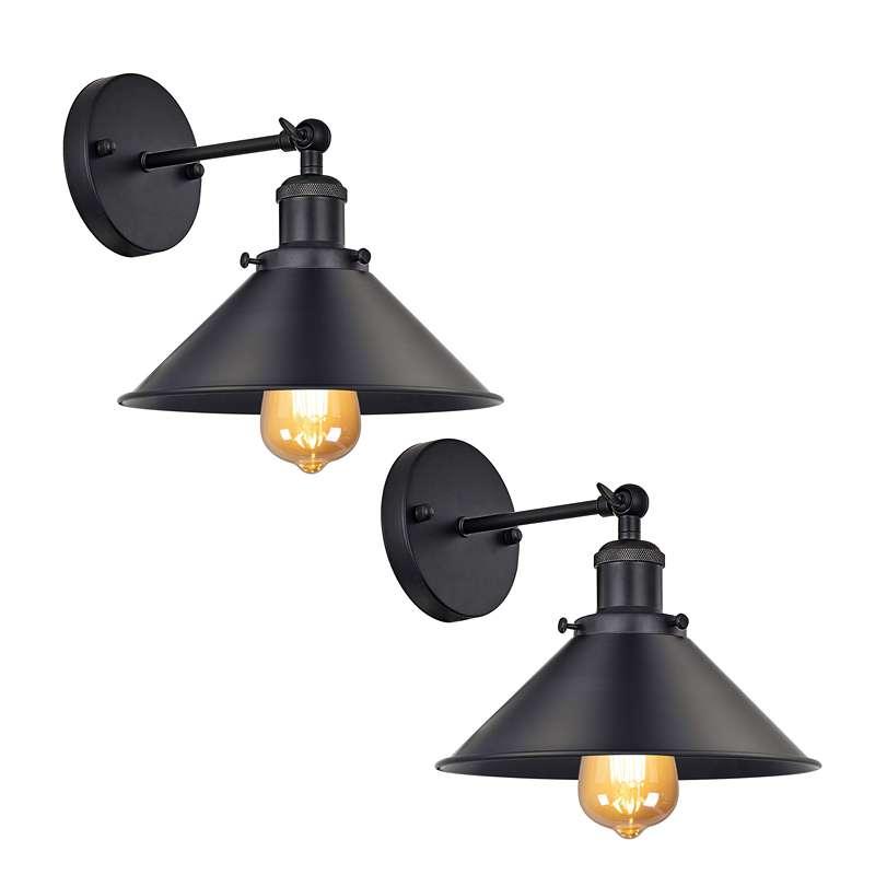 Black Cone Shade Wall Lighting Adjustable Arm~4717-9