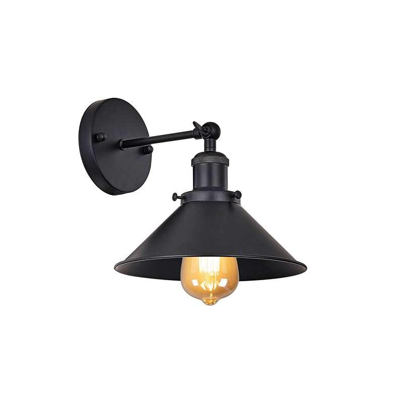 Black Cone Shade Wall Lighting Adjustable Arm~4717-1