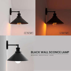 Black Cone Shade Wall Lighting Adjustable Arm~4717-6