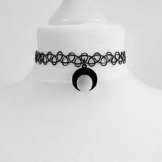 Black Crescent Moon Necklace - Puritific