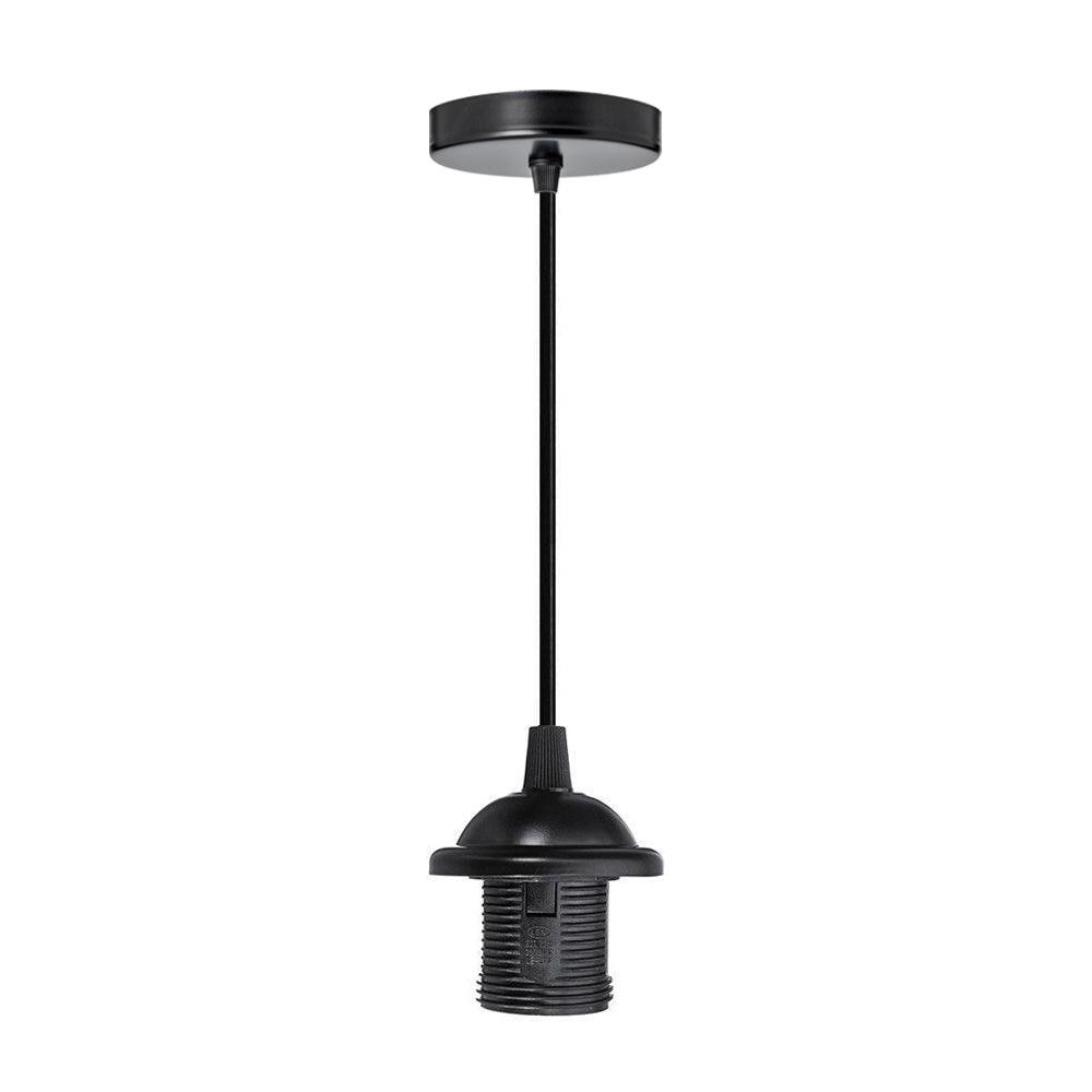 Black E27 PVC Ceiling Rose Pendant Light~3134-0