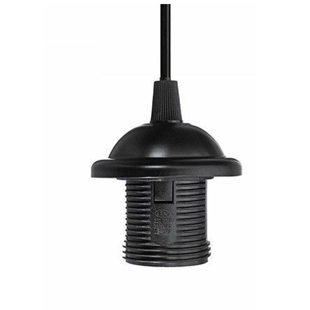 Black E27 PVC Ceiling Rose Pendant Light~3134-1