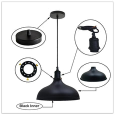 Black Industrial Retro Ceiling Pendant Light~1478-7