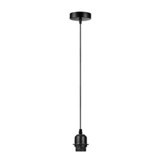 Black Pendant Light, E27 Lamp Holder Ceiling Hanging Light, With PVC Cable~4225-0