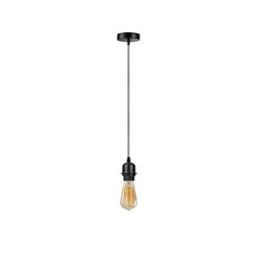 Black Pendant Light, E27 Lamp Holder Ceiling Hanging Light, With PVC Cable~4225-6