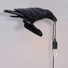 Black Wall Lamp On the Left Resin Bird Wall sconce~4779-0