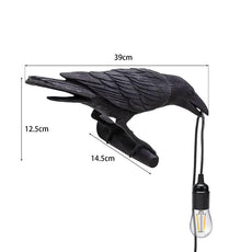 Black Wall Lamp On the Left Resin Bird Wall sconce~4779-2