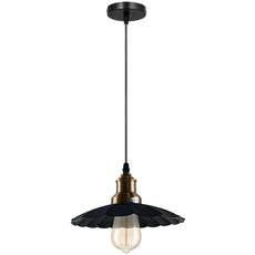 Black Wavy Metal Ceiling Pendant Light~1489-5