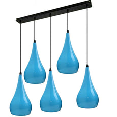 Blue 5 Outlet Ceiling Light Fixtures Black Hanging Pendant Lighting~1625-0