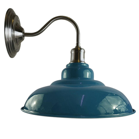 Blue colour Modern Industrial Indoor Wall Light Fitting Painted Metal Lounge Lamp~1661-0