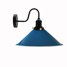 Blue Industrial Swan Neck Wall Light Indoor Sconce Metal Cone Shape Shade~3485-1