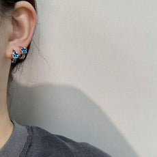 Blue Star Hoop Earrings - Puritific