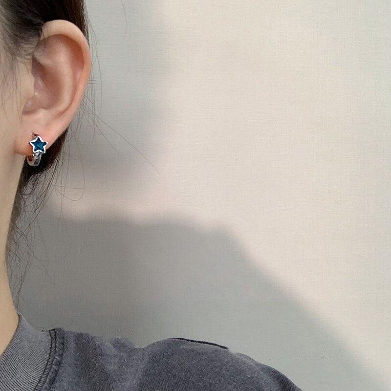 Blue Star Hoop Earrings - Puritific