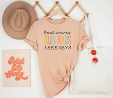 Boat Waves Sun Rays Lake Days Shirt, Camping Shirt - Puritific