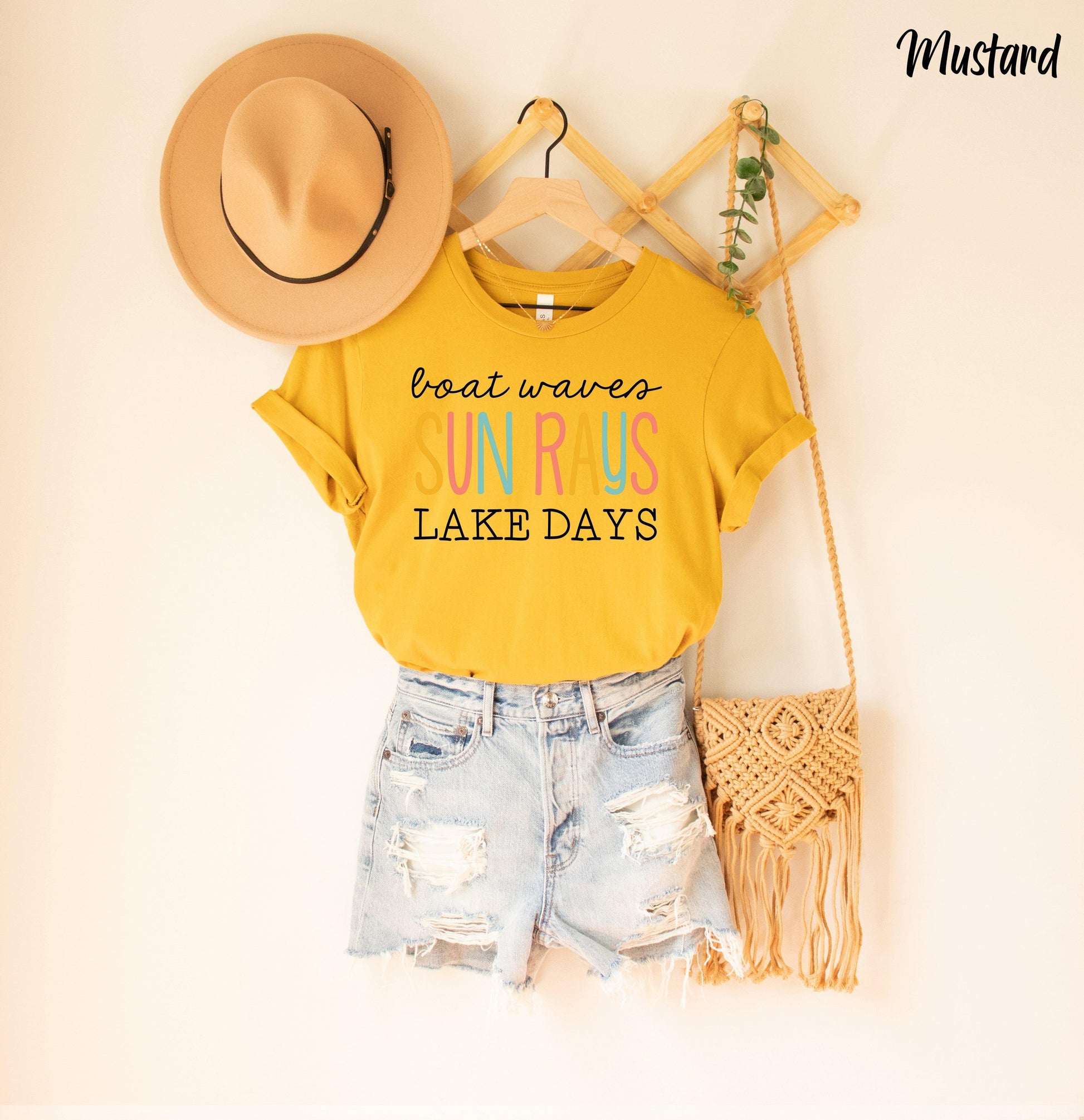 Boat Waves Sun Rays Lake Days Shirt, Camping Shirt - Puritific