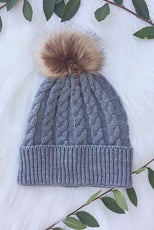 Bride and Bridesmaid Fluffy Pom Pom Beanies | Bachelorette Party Beanies - Puritific