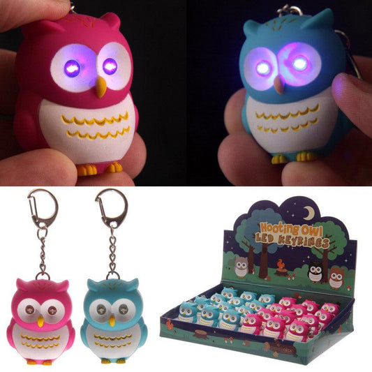 Bright Hooting Owl Novelty Key Ring with Light Up Eyes OWL24A-0