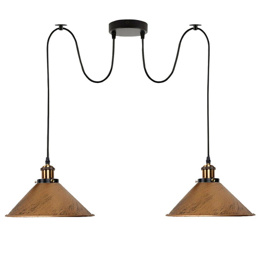 Brushed Copper 2 Way Retro Industrial Ceiling E27 Hanging Lamp Pendant Light~3509-0